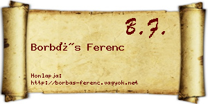Borbás Ferenc névjegykártya