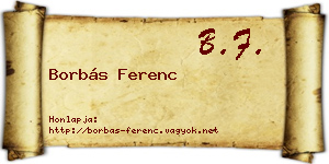 Borbás Ferenc névjegykártya