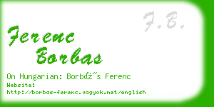 ferenc borbas business card